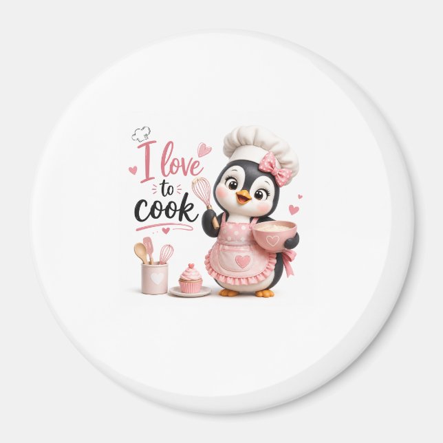 Chef Pinguin Kühlschrankmagnet Magnet (Vorne)