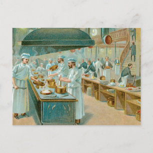 Chef Restaurant Vintage Food Werbekunst Postkarte