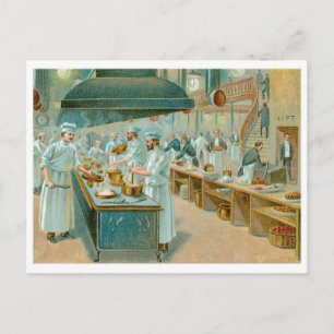 Chef Restaurant Vintage Lebensmittelwerbung Kunst Postkarte