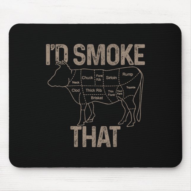 Chef Schlachter Koch Bbq Ich Würde Diese Kuh Rindf Mousepad (Vorne)