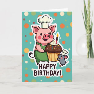 Chef-Schwein-Geburtstagskarte Karte