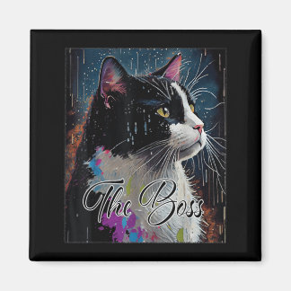 Chef Smoking Tuxedo Katzenliebhaber Lustiges Shirt Magnet
