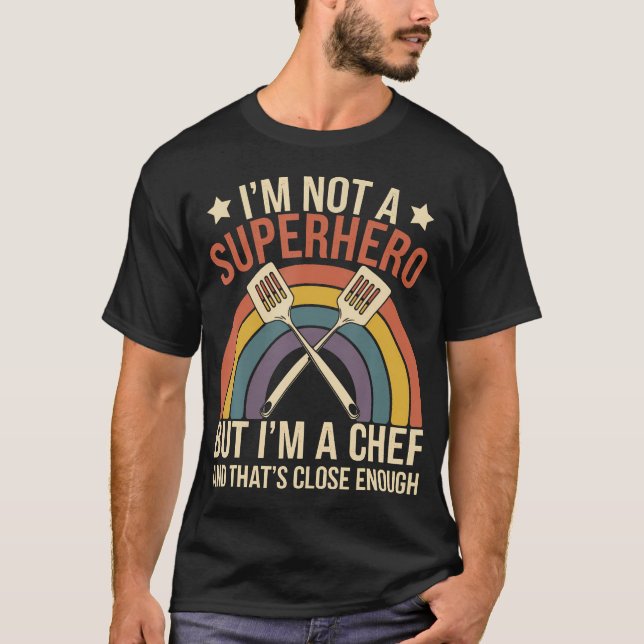 Chef Superheld Lustiger Chef T-Shirt (Vorderseite)