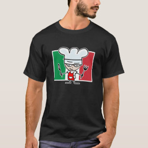 Chef-T-Shirt mit italienischer Flagge und coolen C T-Shirt