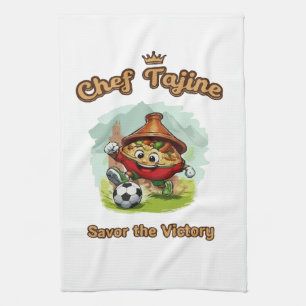 Chef Tajine Fußball Maskottchen – Lustiges marokka Geschirrtuch