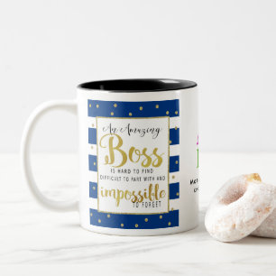 CHEF-TASSE - DANKE, Marine und Gold ZU BEHERRSCHEN Zweifarbige Tasse