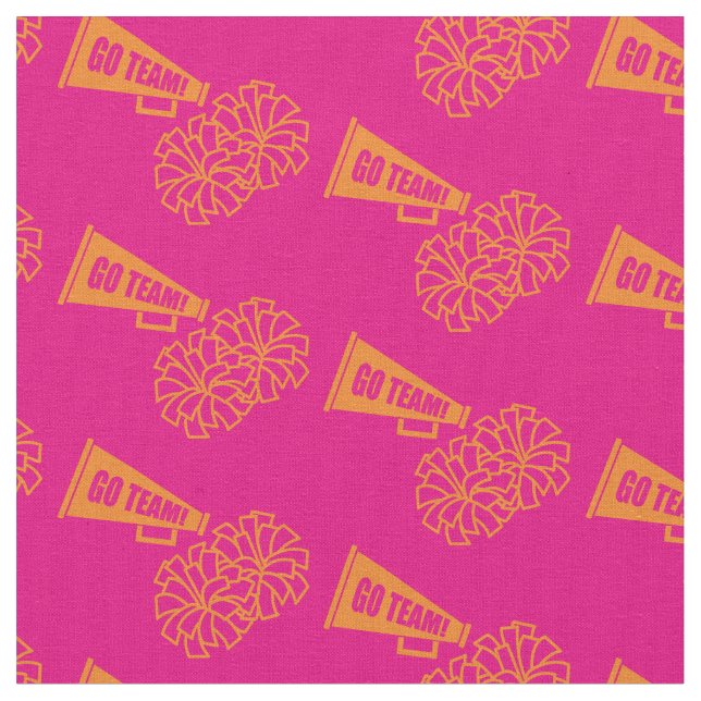 Chef Team School Colors Orange & Pink Stoff (Nahaufnahme)