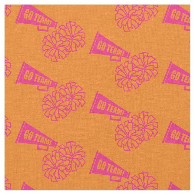 Chef Team School Colors Pink & Orange Stoff (Nahaufnahme)