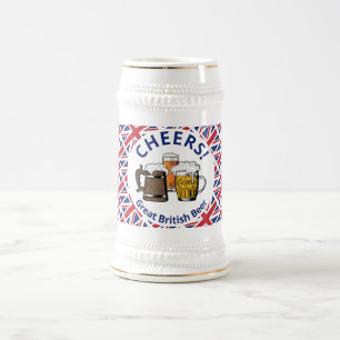 Chef UNION JACK Custom Cartoon Great British Bierglas