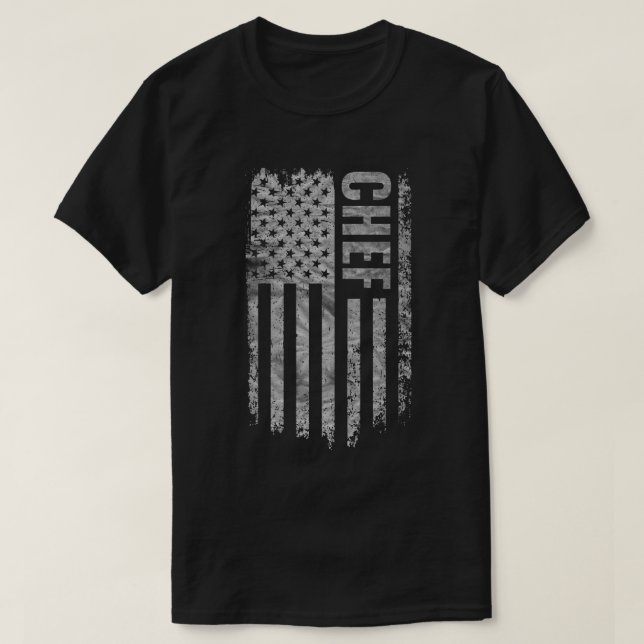 Chef USA Flag Distressed Design T-Shirt (Design vorne)