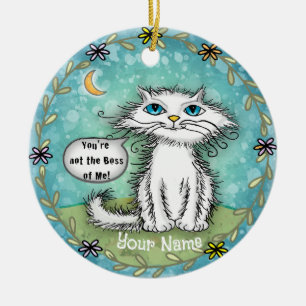 Chef von mir - Schrecken-Katze Keramik Ornament
