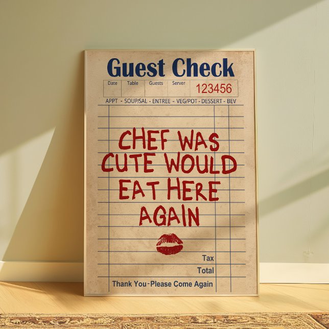 Chef war süß, würde hier wieder essen Poster (Von Creator hochgeladen)