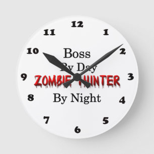 Chef-/Zombie-Jäger Runde Wanduhr