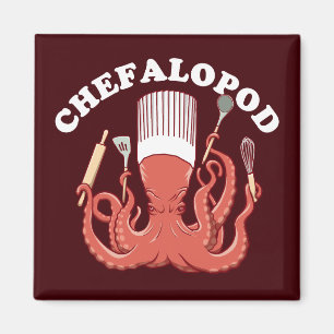 Chefalopod   Octopus Koch Funny Pun Magnet