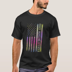Chefarzt für Krankenpflege CNE USA-Flagge CNO Ober T-Shirt