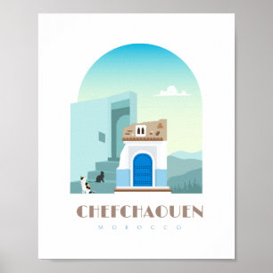 Chefchaouen city morocco Skyline Poster