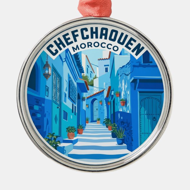 Chefchaouen Marokko Ornament Aus Metall (Vorne)