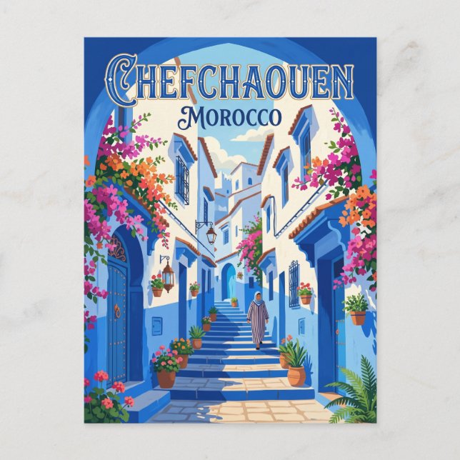 Chefchaouen Medina Marokko Postkarte (Vorderseite)