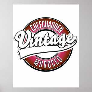 Chefchaouen morocco Vintages Logo Poster