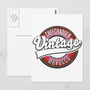 Chefchaouen morocco Vintages Logo Postkarte
