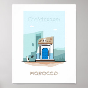 Chefchaoui City travel poster - Marokko Reise