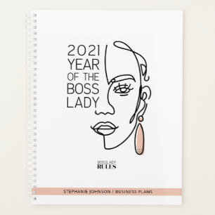 Chefin Linie Kunst Typografie 2021 Heimunternehmen Planer