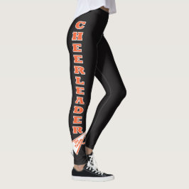Chefin Orange Typografy Letters Leggings