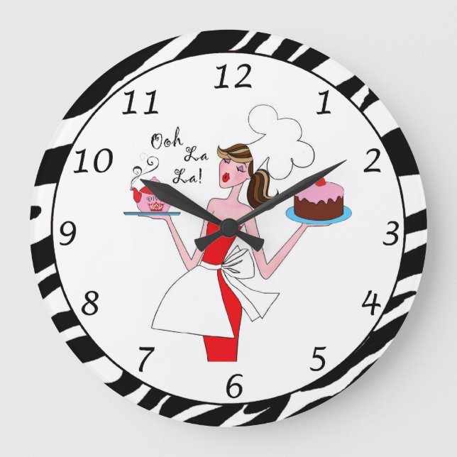 "Chefista Diva" Ooh La La! Große Wanduhr (Vorderseite)