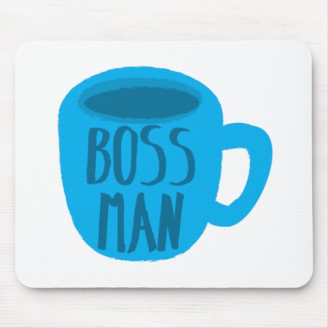 Chefmann mit blauer KAFFEETASSE Mousepad (Vorne)