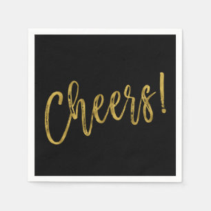 Chefs Imitats Gold Foil und Black Napkins Serviette