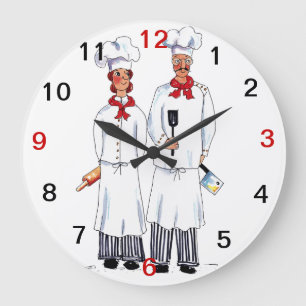 Chefs Wall Clock Große Wanduhr