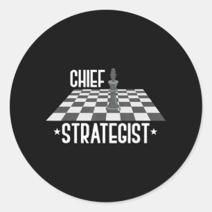 Chefstratege Schach   Ich gewinne immer dieses Spi Runder Aufkleber
