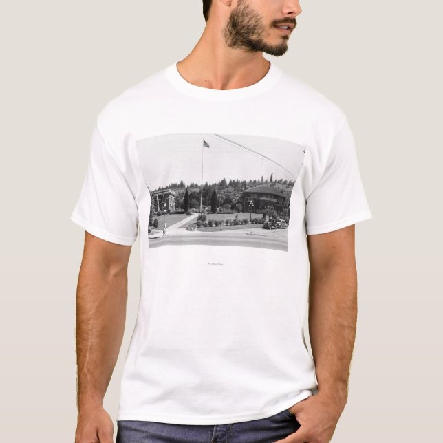 Chehalis, WA Stadtansicht und Behördenviertel T-Shirt (Vorderseite)