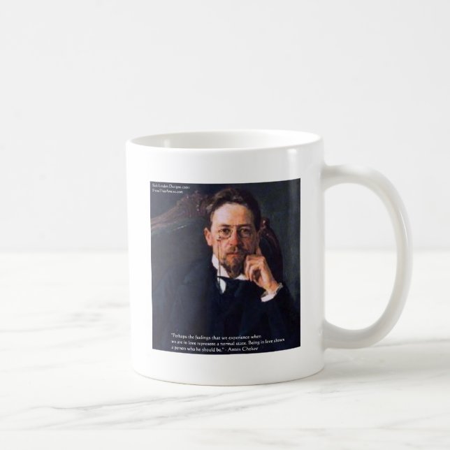 Chekhov "Liebe Normal Staat" Zitat Giebeln T-Shirt Tasse (Rechts)