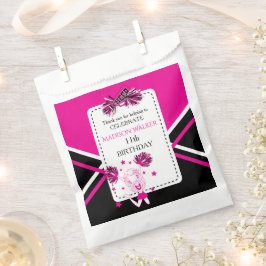 Cheleader Birthday Party Hot Pink, Black, White Geschenktütchen