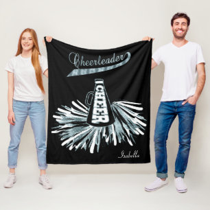 Cheleader 📣 💖 - Blauer Glitzer und Schwarz Fleecedecke