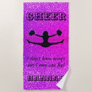 Cheleader Lila Sparkle Custom Beach Handtuch