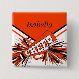 Cheleader Outfit in Orange, White und Black Button