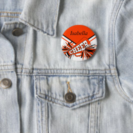 Cheleader Outfit in Orange, White und Black Button