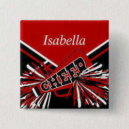 Cheleader Outfit in Rot und Schwarz Button