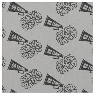 Cheleader Team School Colors Black & Gray Silver Stoff