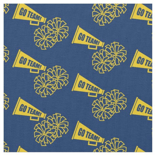 Cheleader Team School Colors Gold & Navy Blue Stoff (Nahaufnahme)