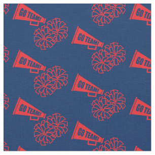 Cheleader Team School Colors Red & Navy Blue Stoff