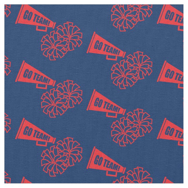 Cheleader Team School Colors Red & Navy Blue Stoff (Nahaufnahme)