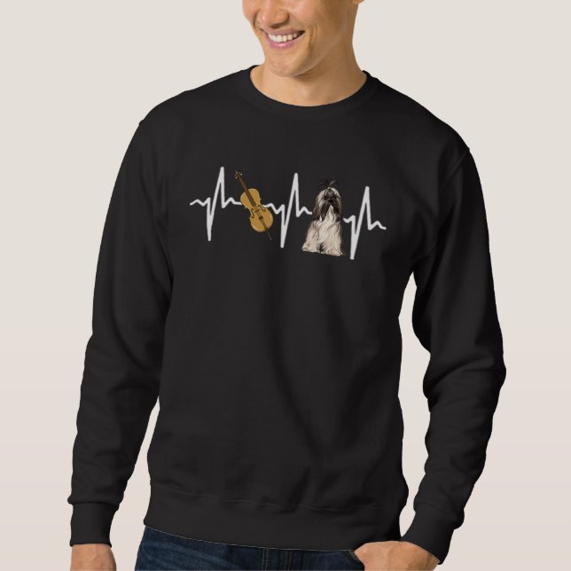 Chello Lhasa Apsos Heartbeat Dog Sweatshirt (Vorderseite)
