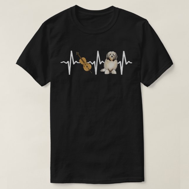 Chello Lowchen Heartbeat Dog Lover  T-Shirt (Design vorne)