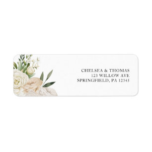 CHELSEA Aquarell Weiße Blüten Hochzeits-Einladung