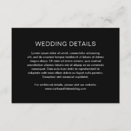 Chelsea Black Modern Wedding Begleitkarte