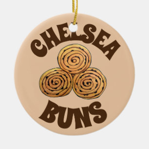 Chelsea Buns UK Currant Buchen Bakery British Food Keramik Ornament