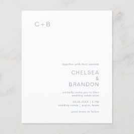 Chelsea Dusty Blue Modern Wedding Einladung